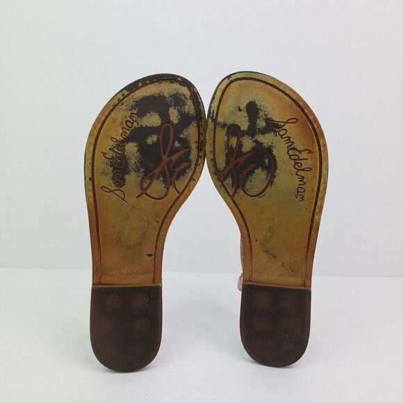 Sam Edelman Gigi Womens Size 4 Rose Gold Animal Print Thong Strap Buckled Sandal - Picture 8 of 12